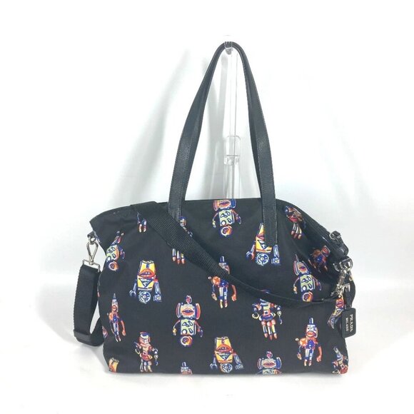 PRADA Shoulder Bag Crossbody robot triangle logo plate Tote Bag - Picture 1 of 15